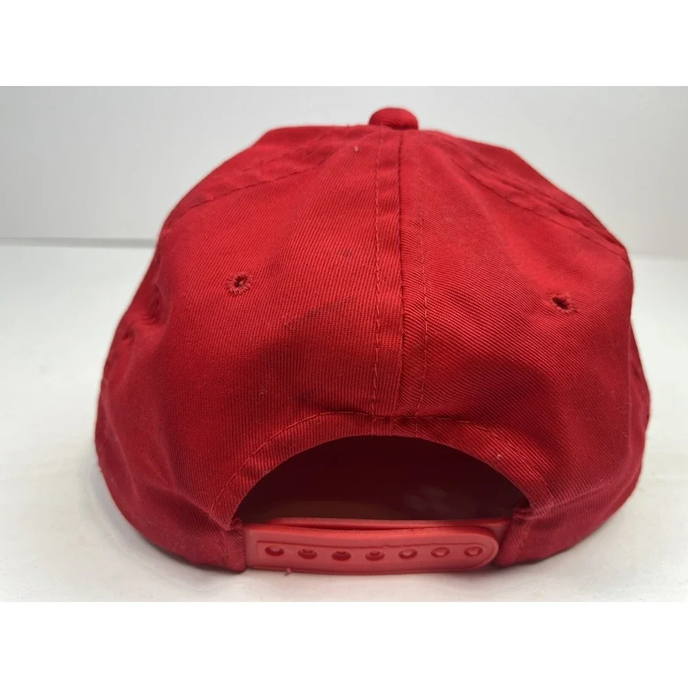 Vintage CHICAGO BULLS Snapback Hat ALL RED The G Cap Mascot